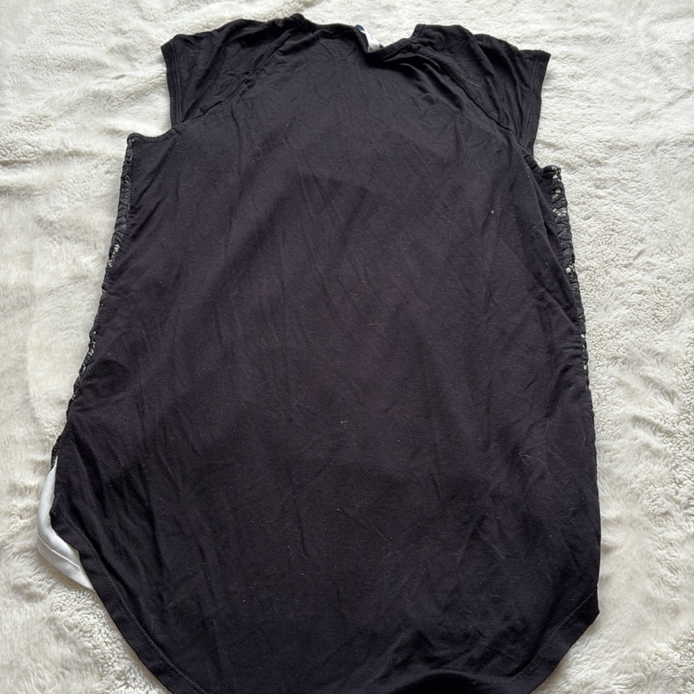 Ricki’s Black Lace Overlay Blouse | High-Low Layered Cap Sleeve Top Size XS‎ - Picture 5 of 6